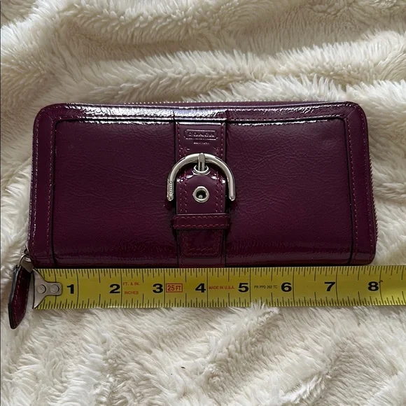 Coach Purple Leather Wallet - Picture 4 of 6